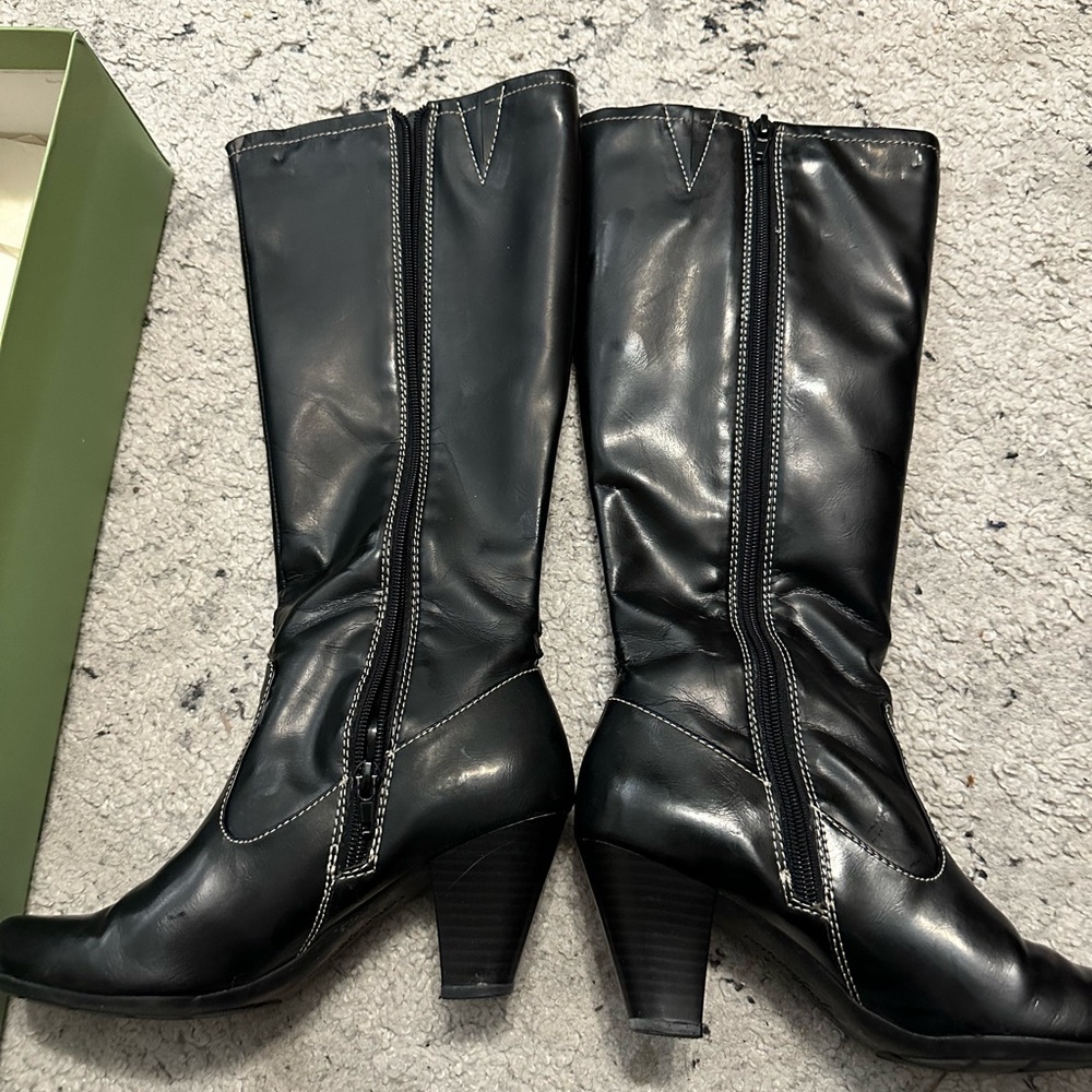 Naturalizer Natural Soul Black Heeled Boots Size 6.5 M - Picture 4 of 7
